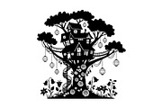 Tree House Silhouette SVG Bundle, an Illustration by jahid234 (Thumbnail 27 of 31)