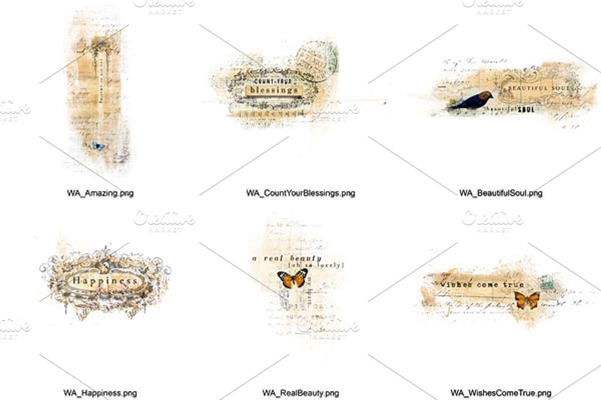 Collage Style Vintage Word Art preview 2