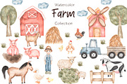 Watercolor Farm Collection, an Animal Illustration by MayaNavits (Thumbnail 1 of 6)