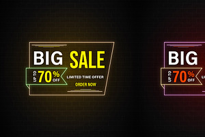 Sale Promotions Vector Neon Bundle