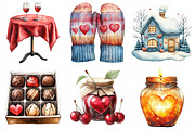 Watercolor Valentines Couple Clipart, an Illustration by Daily.Designs (Thumbnail 8 of 8)