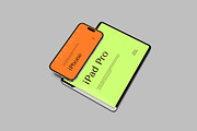 iPad Pro & iPhone Pro Mockup, a Wearable Device Mockup by Pikachudesign (Thumbnail 2 of 4)