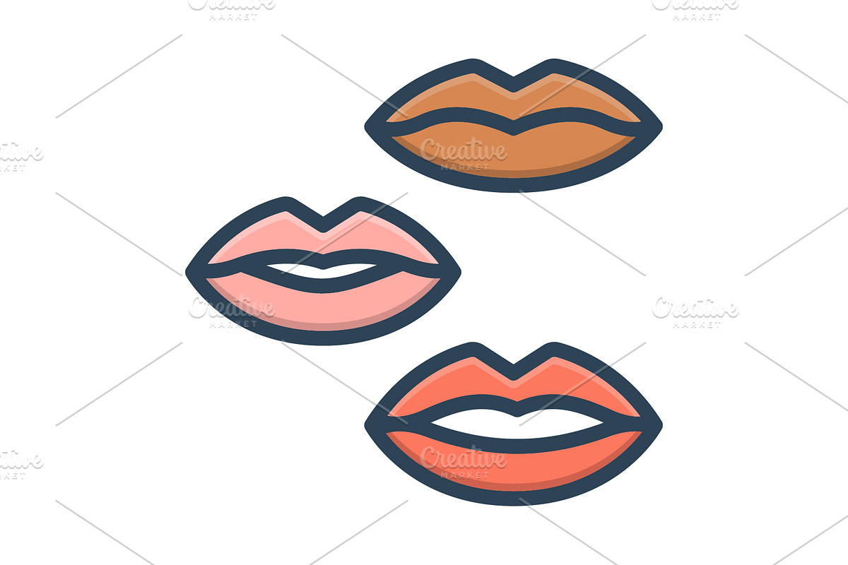 Lips kiss color icon, a Duotone Icon by Creative priyanka