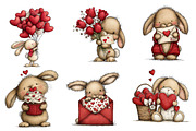 Quirky Valentines Bunny Clipart, an Illustration by Dream Creation (Thumbnail 2 of 7)