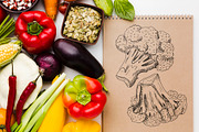 Vegetables. Sketches and patterns, an Object Graphic by Canatic (Thumbnail 7 of 8)