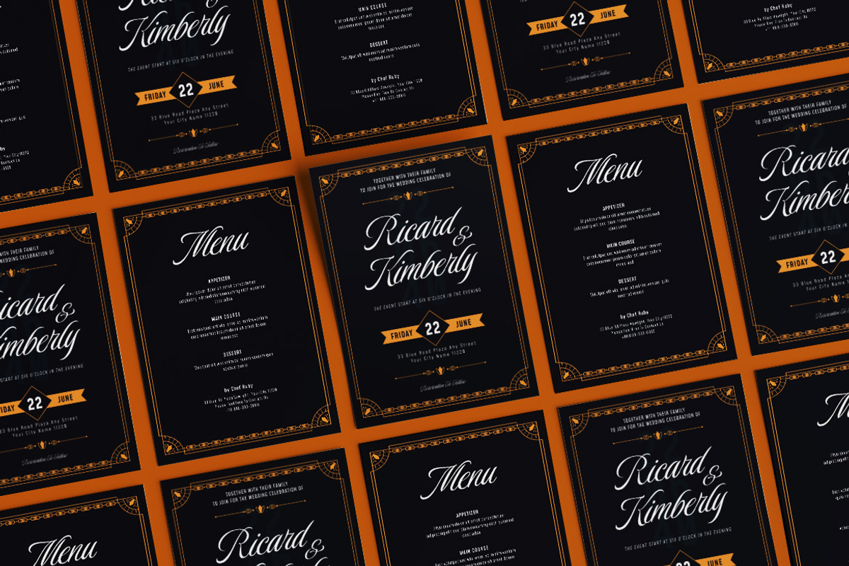 Bluelines Wedding Invitation, an Invitation Template by dokudokunomi (Photo 4 of 4)