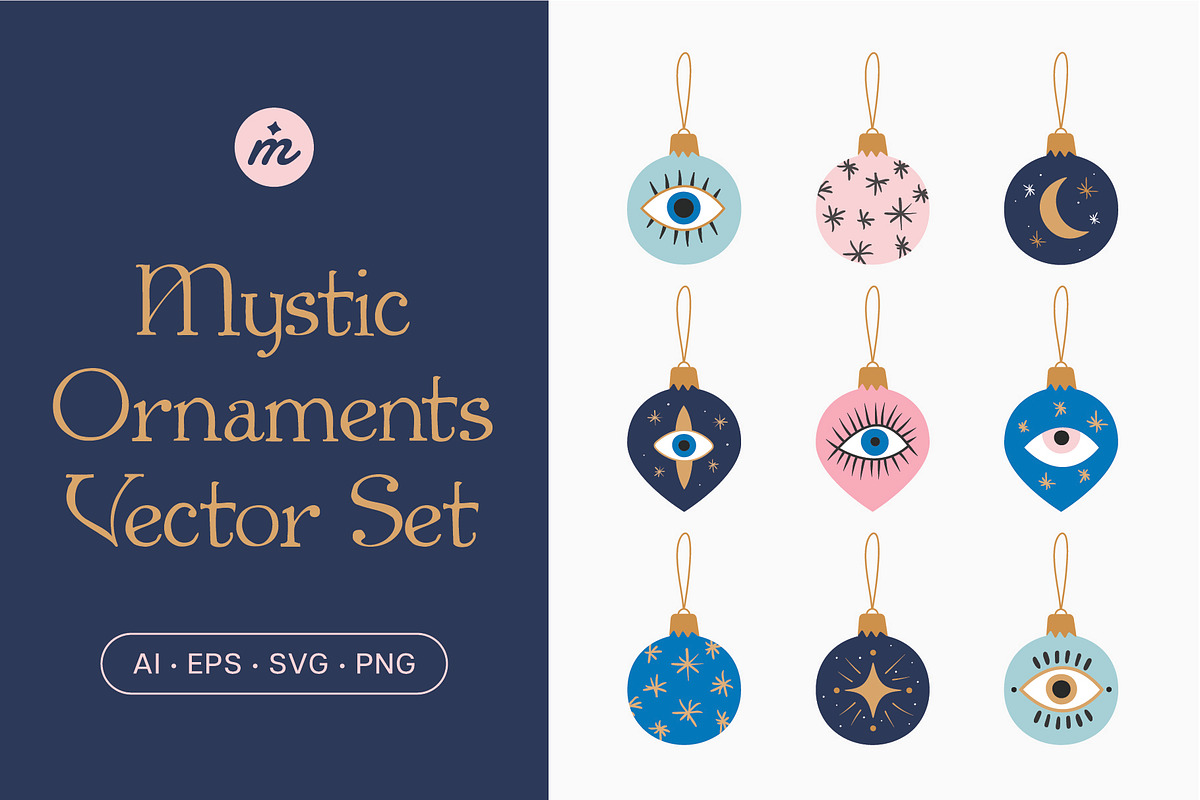 Mystic Evil Eye Ornaments Vector Set, an Object Graphic by MelanthaGraphics (Photo 1 of 3)