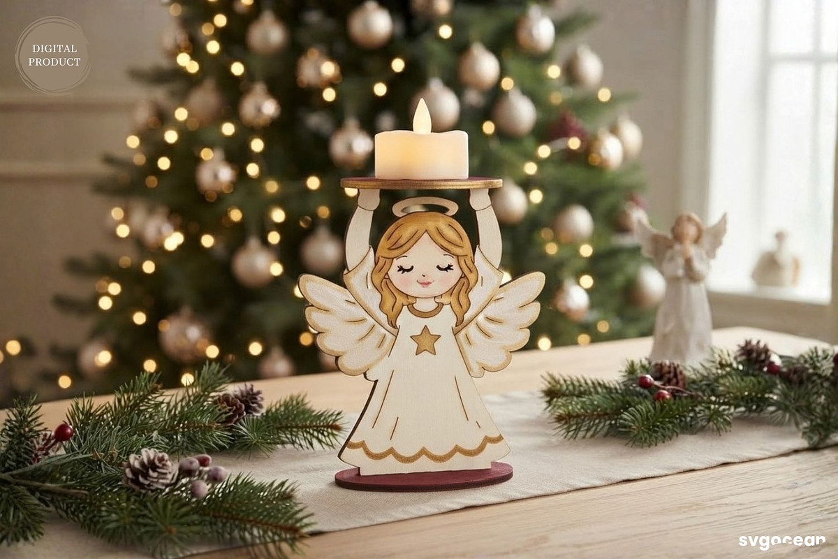 Christmas Character Candle Holders, a Decorative Illustration by svgocean (Photo 7 of 14)