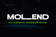 Molend - Futuristic Sans, a Sans Serif Font by Arterfak Project (Thumbnail 1 of 12)