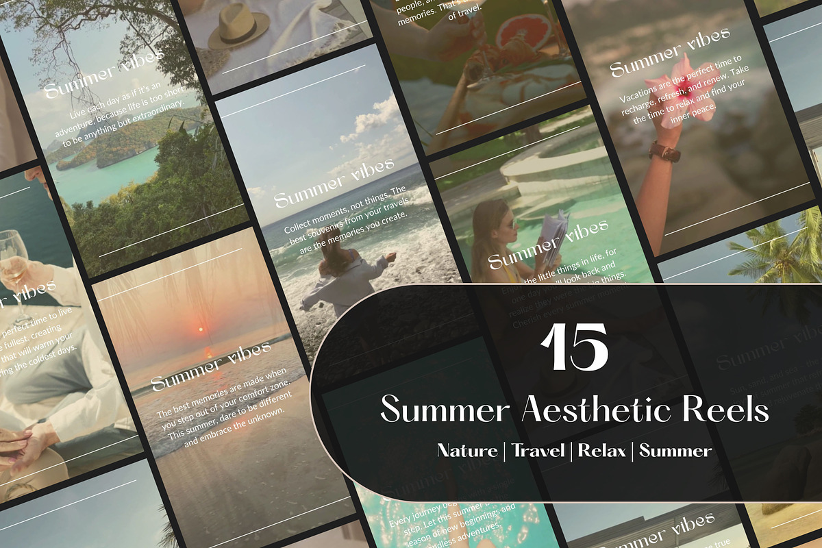 15 Summer Aesthetic Reels, a Social Media Template by Studio DigiCraft (Photo 1 of 7)