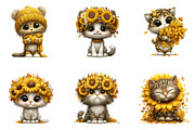 Whimsical Autumn Cat Clipart, a Seasonal Illustration by CreationArt (Thumbnail 3 of 6)