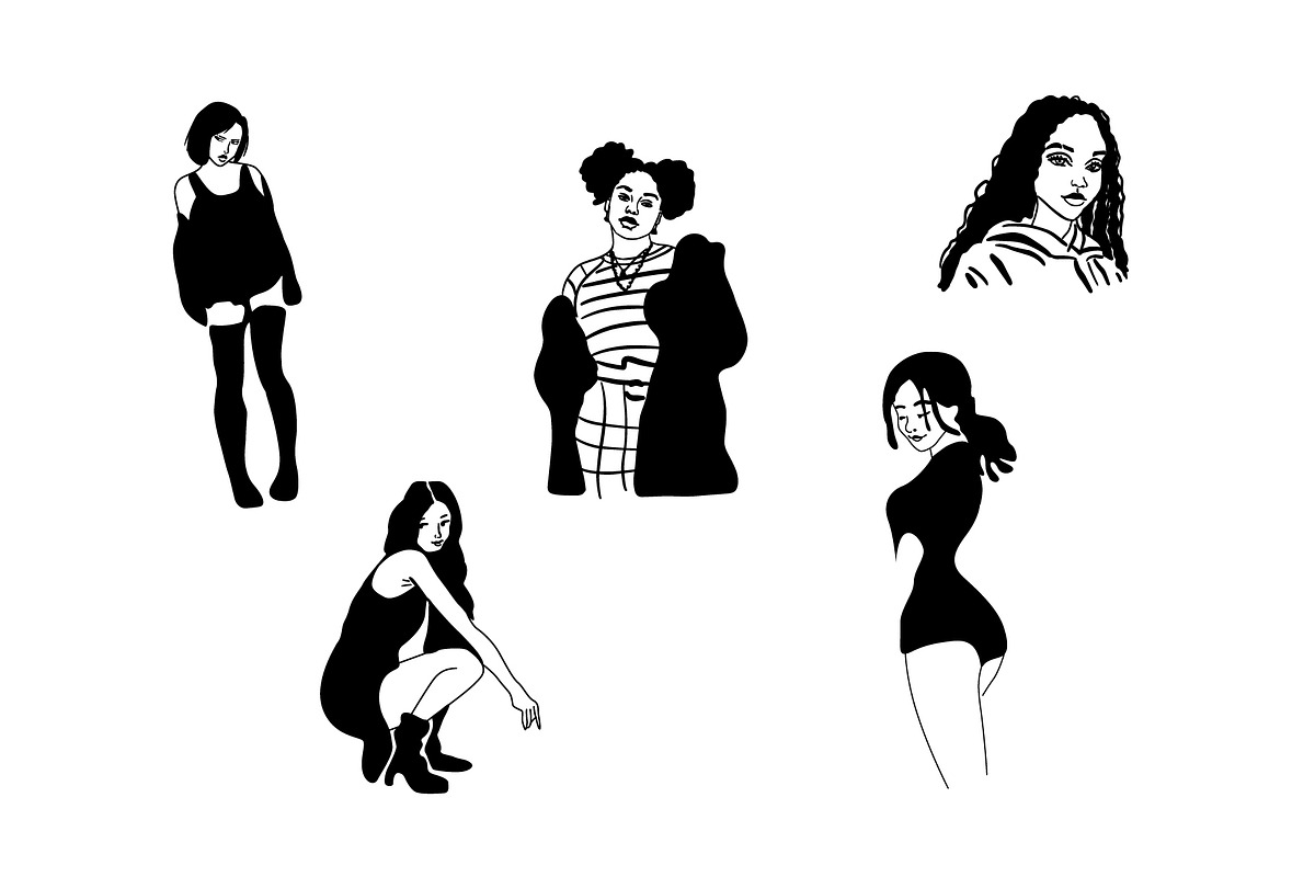Woman Fashion Silhouette Bundle, an Illustration by MilanaTT (Photo 1 of 6)