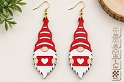 Christmas Gnome Earrings Laser Cut, a Seasonal Illustration by Canvas Craft (Thumbnail 1 of 4)