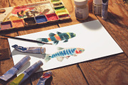 Aquarium Fishes Watercolor Clipart, an Animal Illustration by Catherine Wheel (Thumbnail 9 of 10)