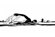 Swimming Sport Silhouette Vector Bun, an Illustration by jahid234 (Thumbnail 39 of 51)