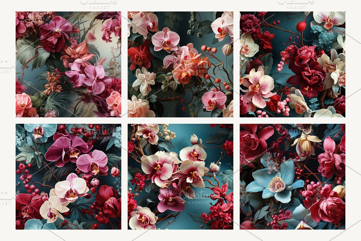 Orchid Tropical Patterns Set, a Pattern Graphic by LoveDesignShop (Photo 4 of 5)