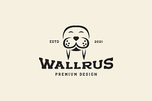 Walrus Head Vintage Logo Symbol Icon