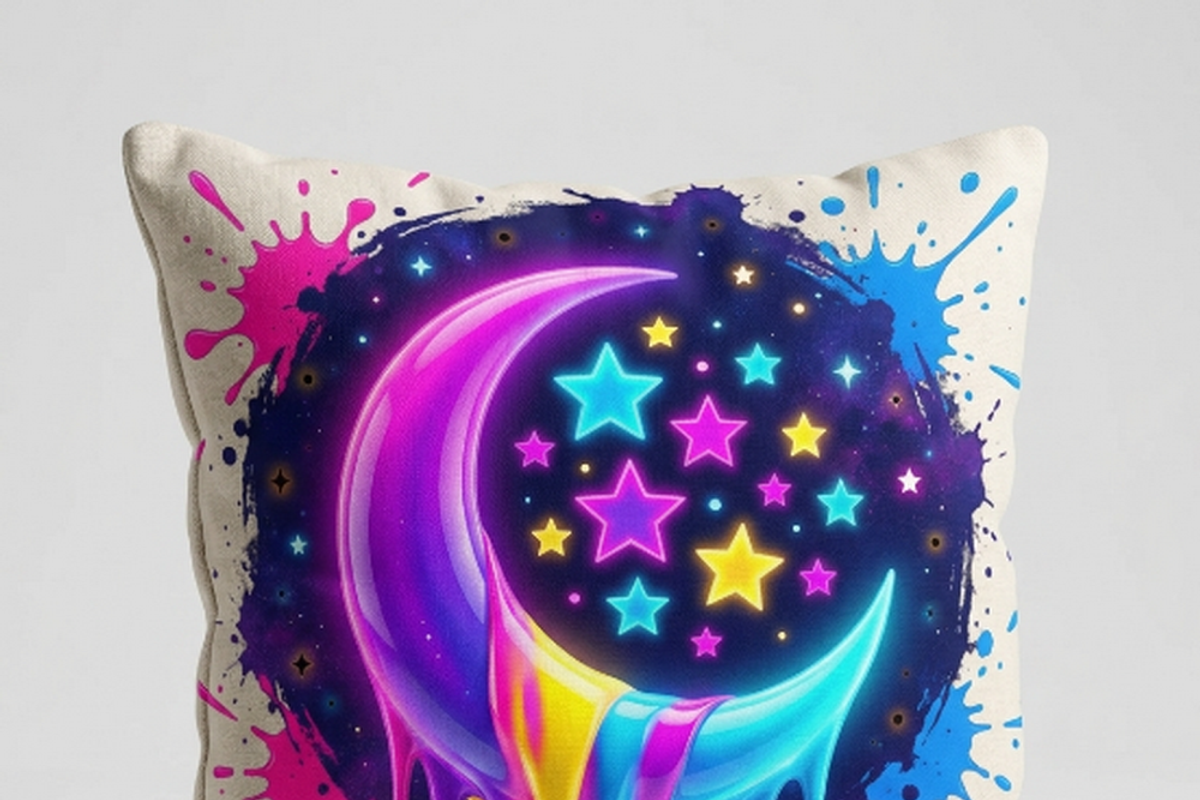 Neon Crescent Moon Stars Art, a Shirt Mockup by Vector Stall (Photo 13 of 14)