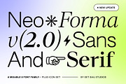 Neo Forma (NEW v2.0) 8 Fonts + Icons, a Sans Serif Font by Sam Parrett (Thumbnail 1 of 14)