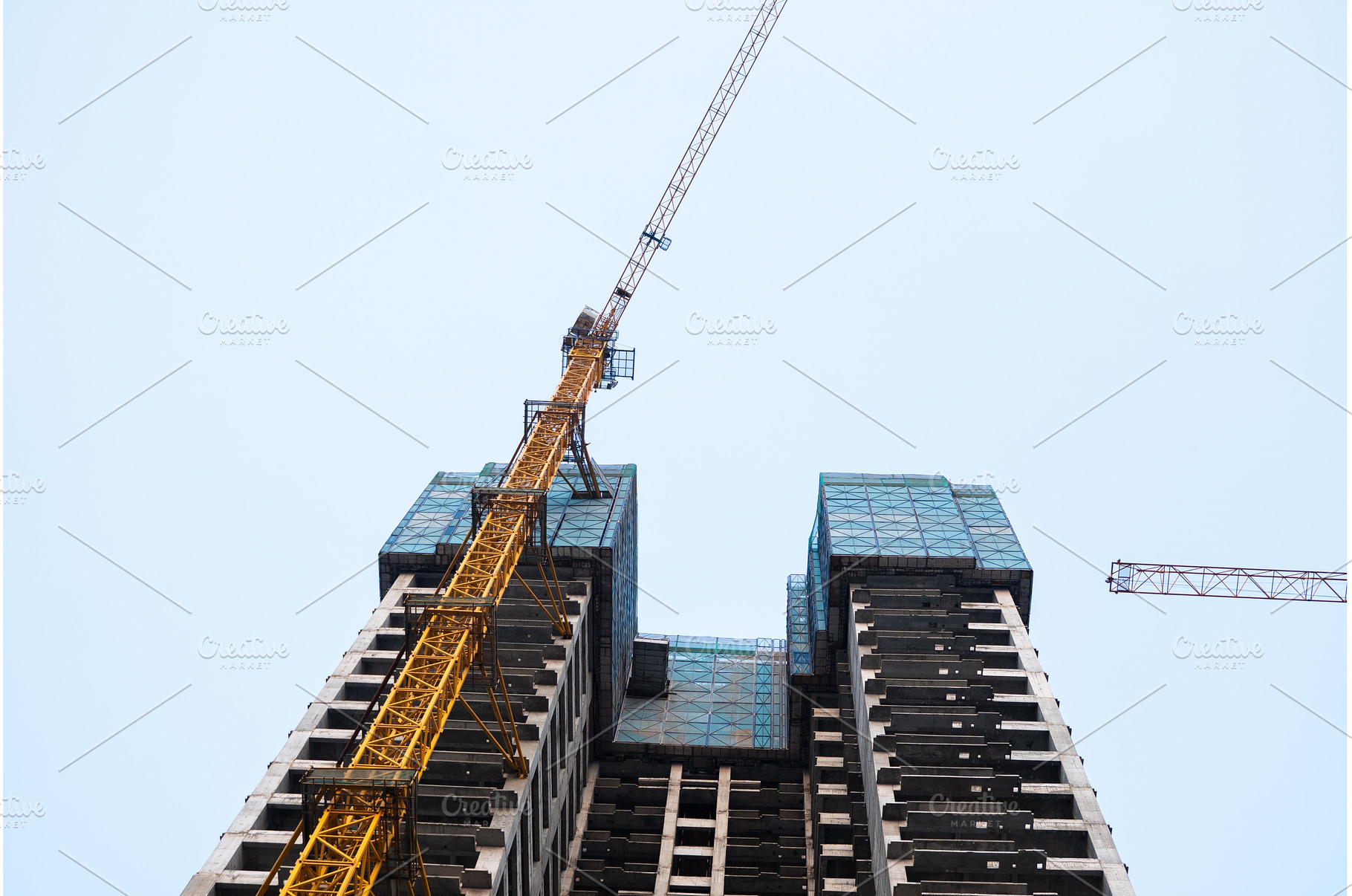 Low-angle view of skyscraper and, an Industrial Photo by volodymyrshtun13795
