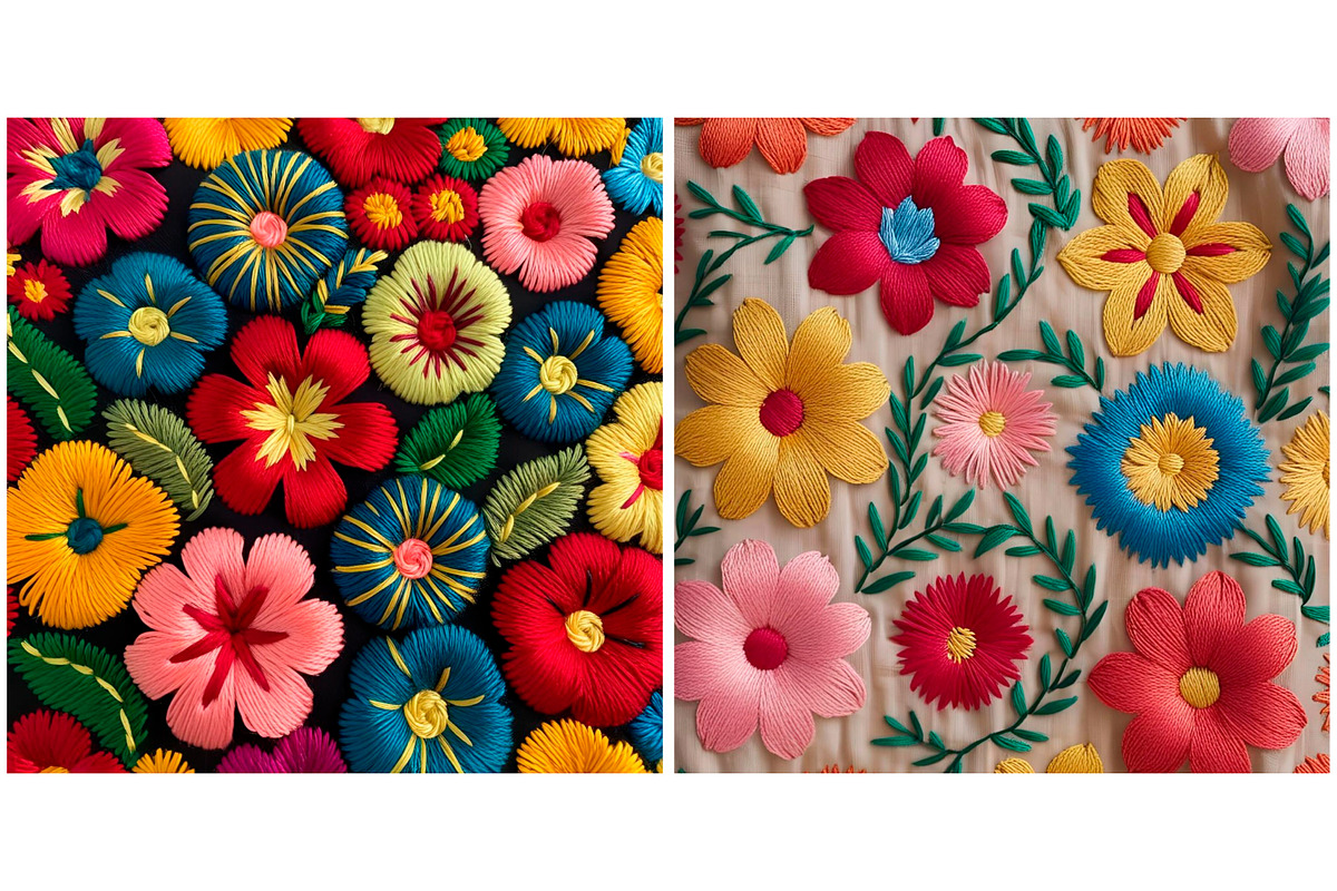 Embroidered Flower Flowers, a Background Graphic by IrySha (Photo 4 of 8)