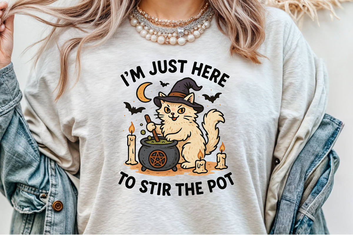 Vintage Witch Cat Feral Halloween Po, an Illustration by Sublimation Artist (Photo 9 of 9)