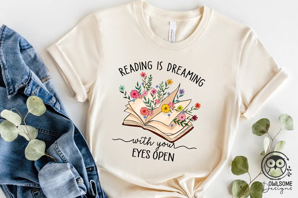 Reading Is Dreaming Png Sublimation, a Graphic by Owlsome.Designs (Photo 2 of 3)