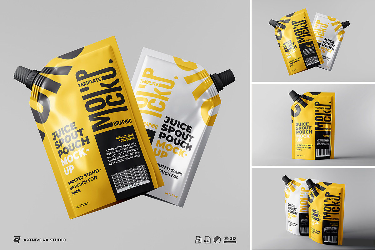 Spout Pouch Mockup Set, a Packaging Mockup by Artnivora.Std (Photo 1 of 4)