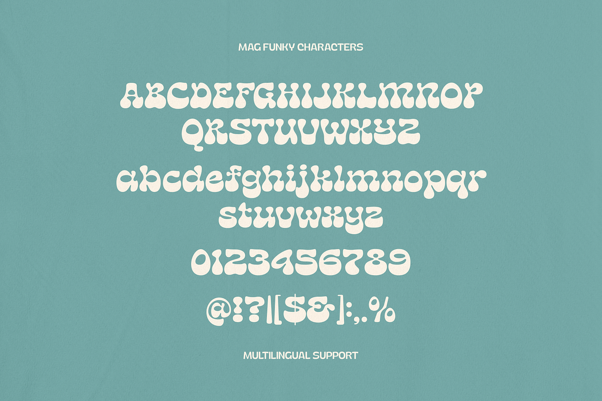 Mag Funky - Retro Groovy Font, a Sans Serif Font by Holyline Design (Photo 12 of 13)