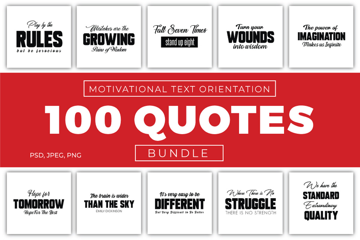 100 Motivational Quotes Bundle, a Social Media Template by AN Productions