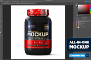 2 lbs Whey Protein Jar Mockup A1-Pro, a Packaging Mockup by Design Warlord (Thumbnail 2 of 19)