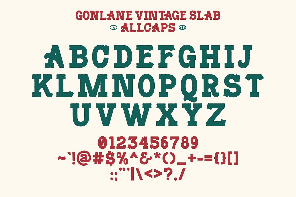Gonlane - Vintage Slab Display, a Slab Serif Font by Bentype Studio (Photo 4 of 6)