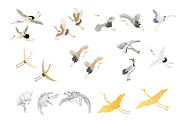 Crane birds element in vintage style, an Object Graphic by marukopum (Thumbnail 2 of 2)