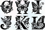Butterfly Monogram Alphabet PNG, an Illustration by CraftArtStudio (Thumbnail 2 of 6)