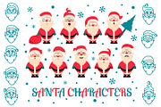 Santa Claus characters set, a Decorative Illustration by pet design shop (Thumbnail 2 of 3)