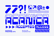 Acanica a Y2K Futuristic Font, a Sans Serif Font by Rasiorise Studio (Thumbnail 3 of 9)