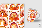 Fall Rainbow & Pumpkin Digital Paper, a Pattern Graphic by Creative Store (Thumbnail 3 of 5)