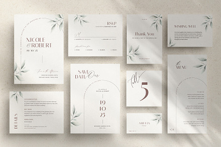 Foliage Wedding Invitation Suite