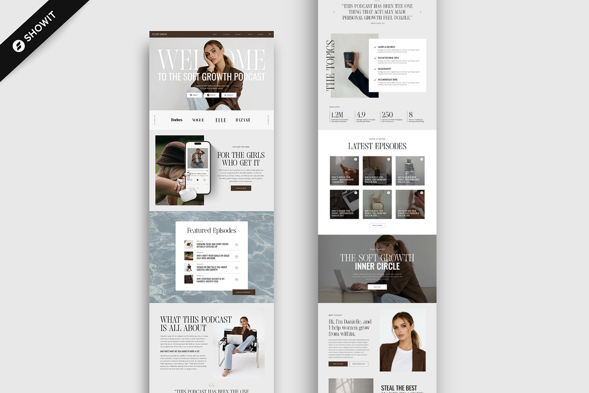 Showit Podcast Website Template, a Websites & App Template by Designorina (Photo 4 of 7)