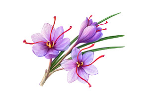 Saffron Crocus Pencil Illustration