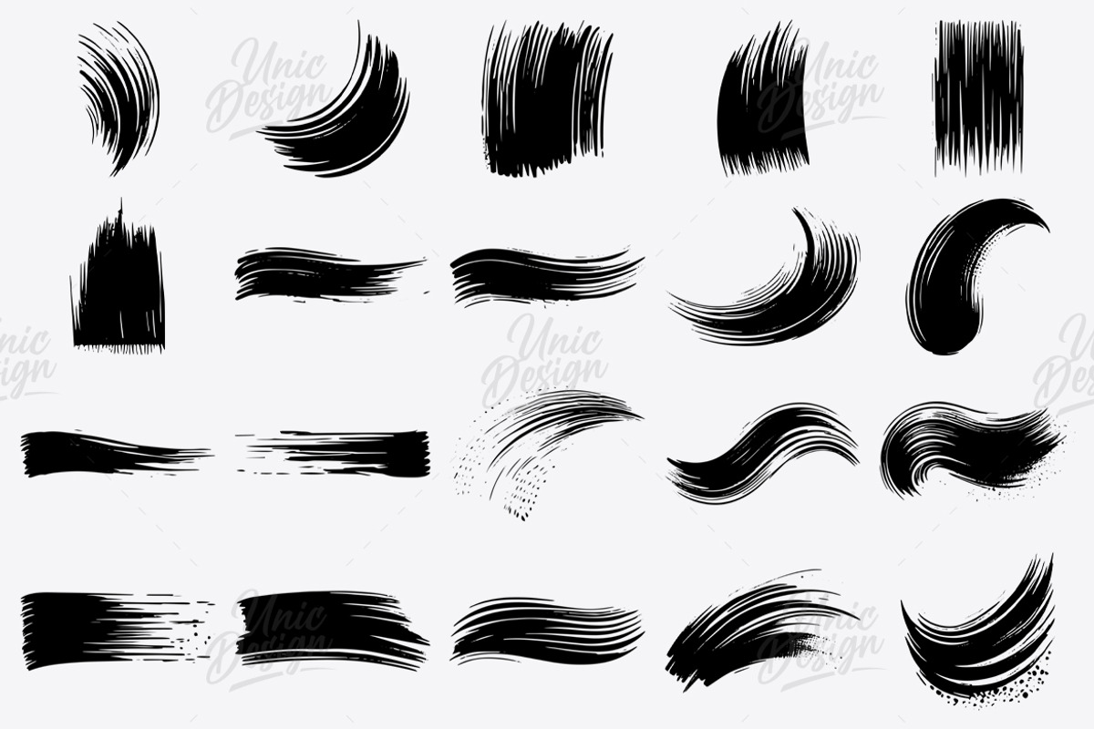 53 Dry Stroke Photoshop Brushes, a Brush Add-On by UnicDesign (Photo 3 of 4)