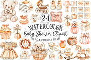 Autumn Pumpkin Baby Shower, a Seasonal Illustration by Designking (Thumbnail 1 of 4)