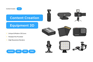 Content Creation Equipment 3D Icon, an Object 3D Model by Creative Perspective