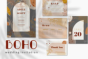 BOHO Wedding Invitation Set, an Invitation Template by Lyllopop (Thumbnail 1 of 3)