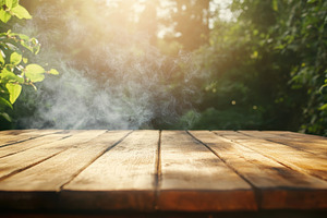 Sunlight illuminating a wooden table, a Photo by Beautiful things