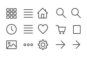 Collection of minimalistic icons, a Technology Photo by ZinetroN