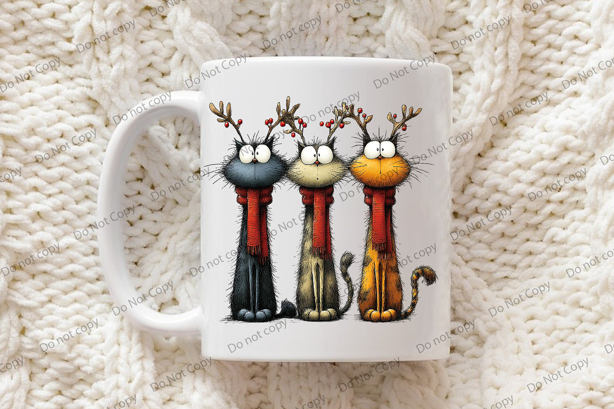 Quirky Christmas Three Cat PNG, an Illustration by Libby Wishes (Photo 6 of 8)
