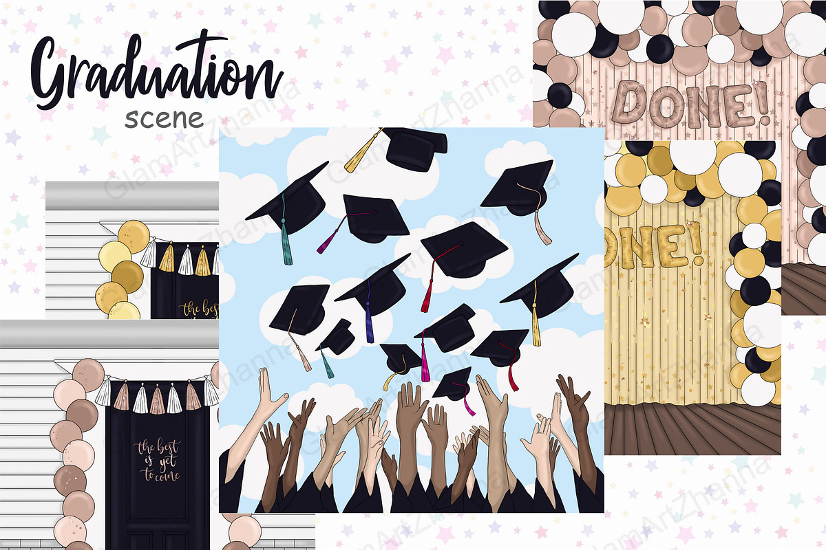 Graduation Scene, an Education Illustration by GlamArtZhanna (Photo 1 of 4)