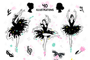 Ballet Lettering & Clipart, a Decorative Illustration by PicByKate (Thumbnail 4 of 9)