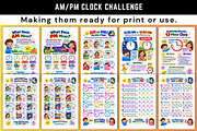AM/PM Clock Challenge, a Stationery Template by Designmela01 (Thumbnail 2 of 6)
